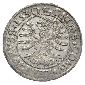 Zygmunt I Stary, grosz 1530 Toruń, PRVS/PRVSS miecz w lewej łapie