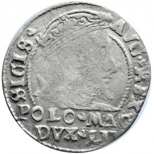 Zygmunt II August, grosz na stopę polską 1546, odmiana z datą w otoku bez poziomych poprzeczek w literach A po obu stronach