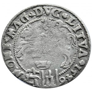 Zygmunt II August, grosz na stopę polską 1546, odmiana z datą w otoku bez poziomych poprzeczek w literach A po obu stronach