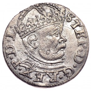 Stefan Batory, trojak 1586, Ryga, duża głowa