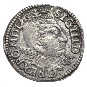 Zygmunt III Waza, trojak 1600, Poznań, P przy Orle, nieopisana przebitka błędu GRIS/GROS