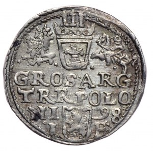 Zygmunt III Waza, trojak 1598, Olkusz, nieopisany wariant interpunkcji