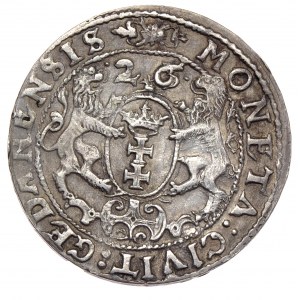 Zygmunt III Waza, ort 1626/5, Gdansk R:PR∙,MONETΛ zamiast MONETA na rewersie