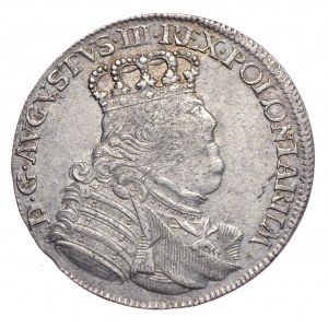 August III, ort koronny 1754, Lipsk, buldogowate popiersie