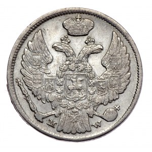 Zabór rosyjski, Mikołaj I, 15 kopiejek 1 złoty 1837 MW, Warszawa