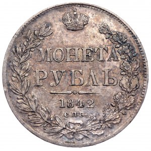 Rosja, Mikołaj I, rubel 1842 СПБ АЧ, Petersburg