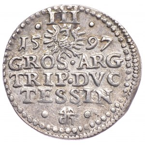 Śląsk, Adam Wacław, trojak 1597, Cieszyn