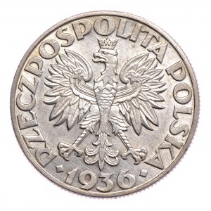II Rzeczpospolita, 5 złotych 1936 żaglowiec