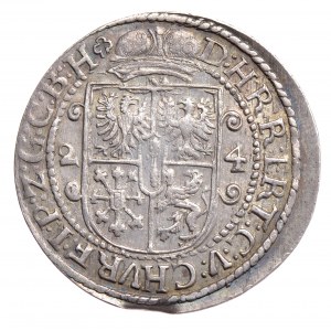 Prusy Książęce, Jerzy Wilhelm, ort 1624, Królewiec, znak mincerski na awersie i rewersie