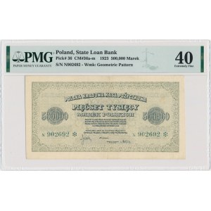 500.000 marek 1923 - N - 6 cyfr z ❉ - PMG 40