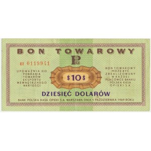 Pewex, 10 dolarów 1969 - Ef - rzadsza