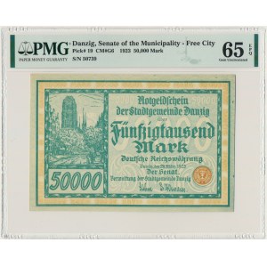 Gdańsk, 50.000 marek 1923 num. 5 cyfr z ❊ - PMG 65 EPQ