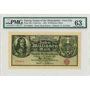 Danzig, 10 milion mark 1923 - without series designation - PMG 63