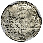 Zygmunt III Waza, Trojak Olkusz 1597 - NGC MS62 - podwójne R