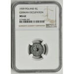 German Occupation, 5 groszy 1939 - NGC MS62