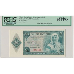 ABNCo, 50 złotych 1939 - H - PCGS 65 PPQ - RZADKI