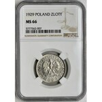 1 złoty 1929 - NGC MS66 - ZJAWISKOWA moneta w UNIKALNYM stanie