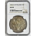 1 1/2 rubla = 10 złotych Petersburg 1835/3 НГ - NGC AU58 - przebitka daty