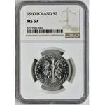 5 złotych 1960 Rybak - NGC MS67 - PIĘKNY