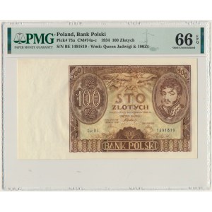 100 złotych 1934 - Ser.BE. - PMG 66 EPQ
