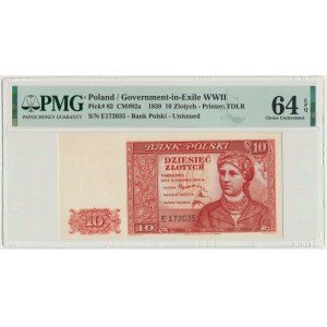 10 złotych 1939 - E - PMG 64 EPQ