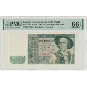 50 złotych 1939 - D - PMG 66 EPQ