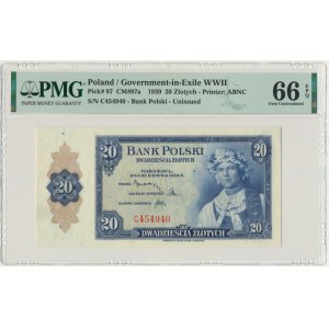 ABNCo, 20 złotych 1939 - C - PMG 66 EPQ