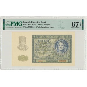 5 złotych 1940 - A - PMG 67 EPQ