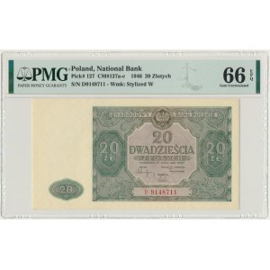 20 złotych 1946 - D - PMG 66 EPQ