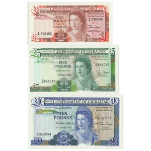 Gibraltar, set of 1 - 10 pounds 1986-88 (3 pcs.)