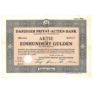 Gdańsk, Danziger Privat-Actien-Bank, 100 guldenów, 1934