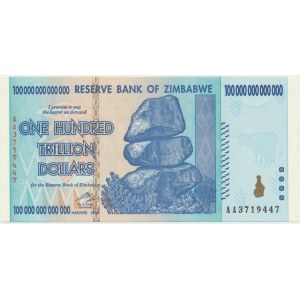 Zimbabwe, 100 trillion dollars 2008 - AA -