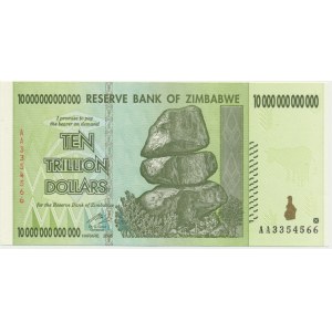 Zimbabwe, 10 trillion dollars 2008 - AA -