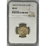 Królestwo Polskie, 1 złoty polski Warszawa 1830 FH - NGC MS62