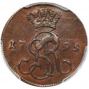 Poniatowski, Grosz Warszawa 1792 MV - PCGS MS63 BN