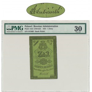 1 złoty 1831 - PMG 30 - podpis Łubieński - ŁADNY