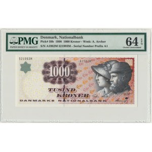 Dania, 1.000 koron 1998 - PMG 64 EPQ
