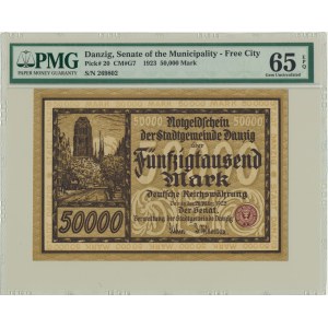 Danzig, 50.000 mark 1923 - PMG 65 EPQ