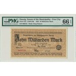 Danzig, 10 milliarden mark 1923 - Wmk: Drop Pattern - PMG 66 EPQ