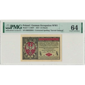 1/2 marki 1916 Generał - PMG 64