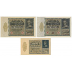 Niemcy, zestaw 10.000 marek 1922 (3 szt.)