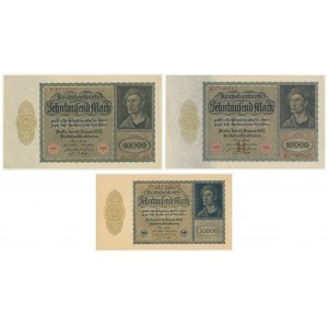 Germany, lot 10.000 mark 1922 (3pcs.)