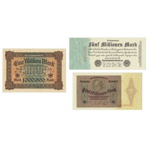 Germany, set of 1 - 5 million mark 1923 (3pcs.)
