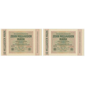 Niemcy, zestaw 10 milardów 1923 (2 szt.)
