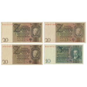 Germany, lot 10-20 mark 1929 (4pcs.)