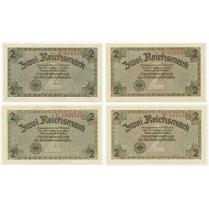 Niemcy, pieniądz okupacyjny, 2 marki (1940-1945) (4 szt.)