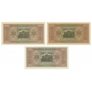 Germany, lot 20 Reichsmark (1939-44) (3pcs.)