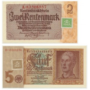 Germany, Soviet Occupation, 2 and 5 mark (1948) (2 pcs.)