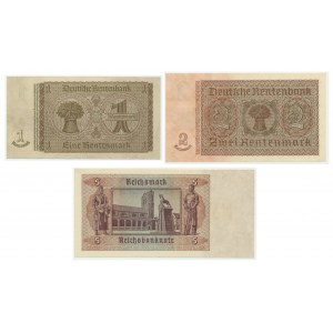 Germany, Soviet Occupation, 1-5 mark (1948) (3 pcs.)