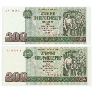 Germany (DDR), lot 200 mark 1985 (2 pcs.)